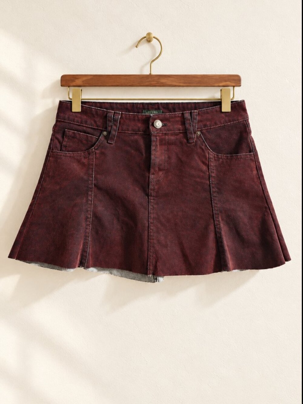 Wild Fable Burgundy Flared Mini Skirt Size 6 $15